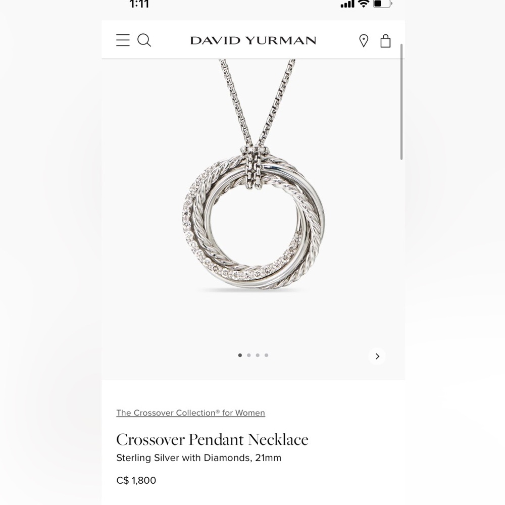 David Yurman Crossover Necklace like new